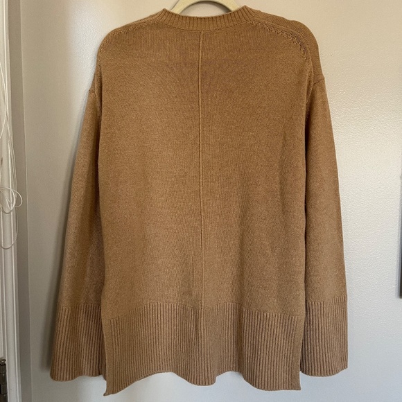 THEORY Oversized Crewneck Sweater in Wool-Cashmere Camel Size L - Picture 7 of 7